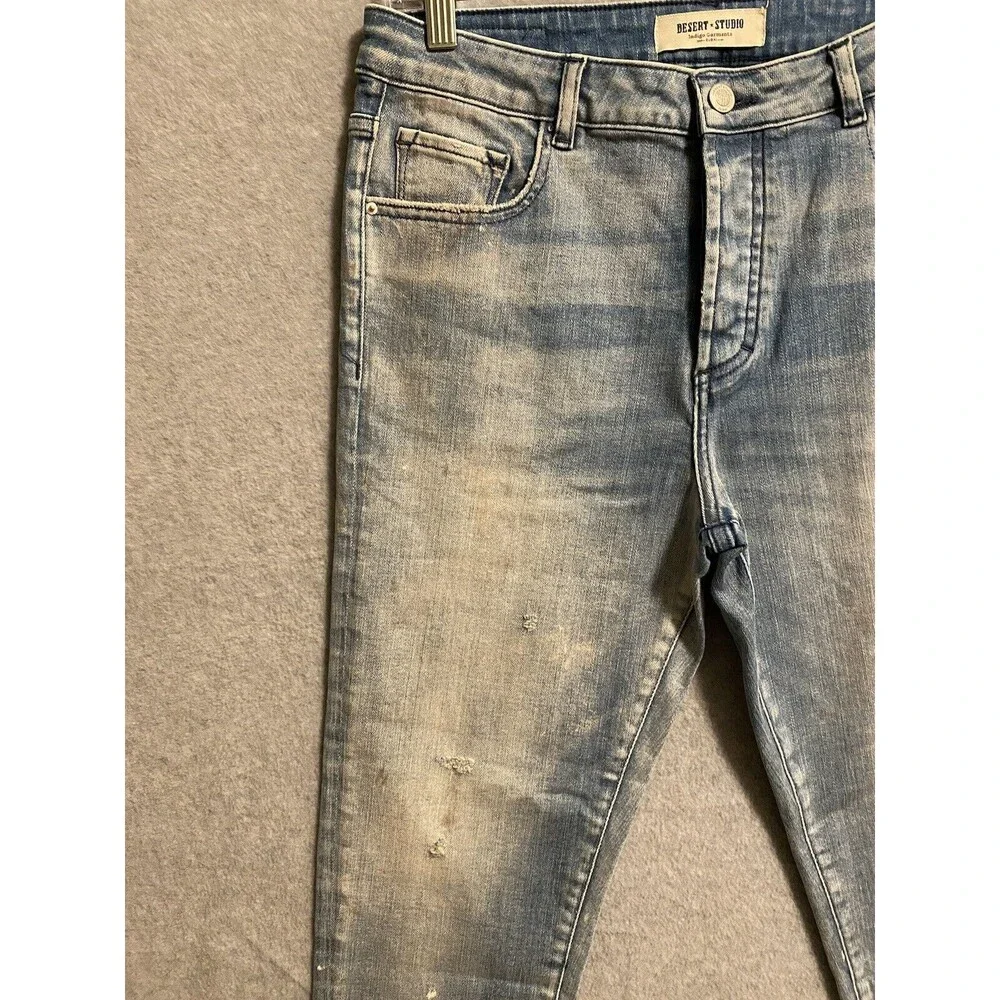 Desert Studio Jeans Womens 30 Blue Stretch Skinny Denim Distress Paint‎ Dubai - Picture 5 of 16